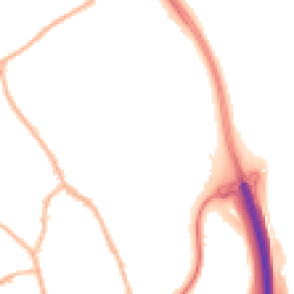 Night-time road noise heatmap for ST5 0BP