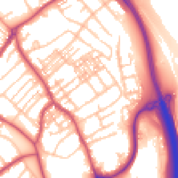 Daytime road noise heatmap for ST5 0BS