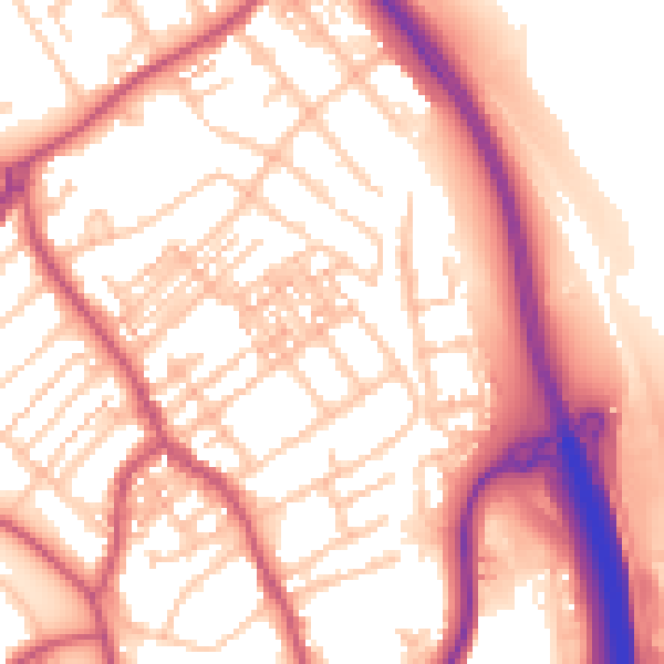 Daytime road noise heatmap for ST5 0BW