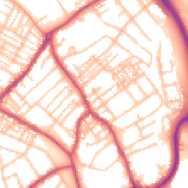 Daytime road noise heatmap for ST5 0BZ