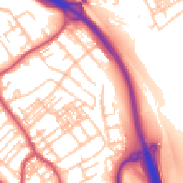 Daytime road noise heatmap for ST5 0DA