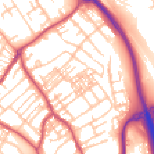 Daytime road noise heatmap for ST5 0DB