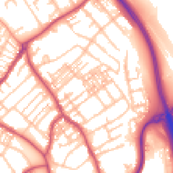 Daytime road noise heatmap for ST5 0DD