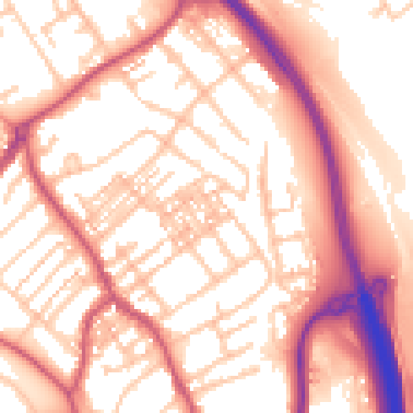 Daytime road noise heatmap for ST5 0DF