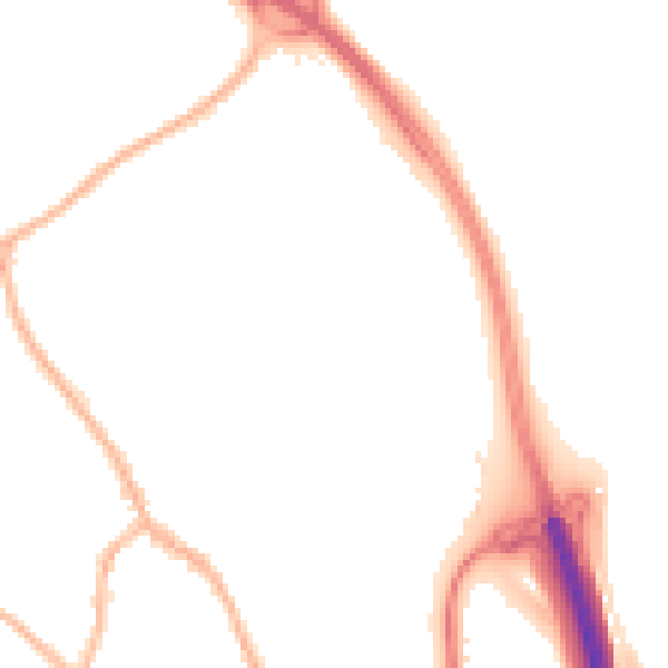Night-time road noise heatmap for ST5 0DG