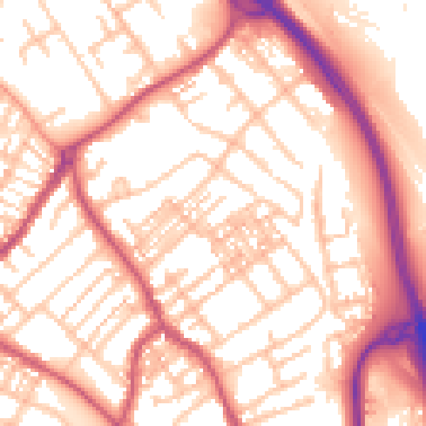 Daytime road noise heatmap for ST5 0DH