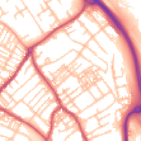 Daytime road noise heatmap for ST5 0DJ