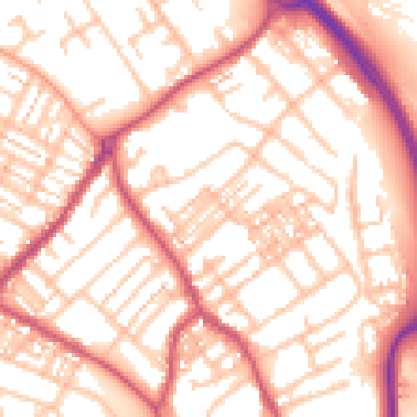 Daytime road noise heatmap for ST5 0DN