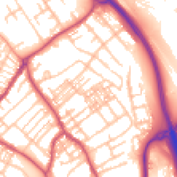 Daytime road noise heatmap for ST5 0DQ