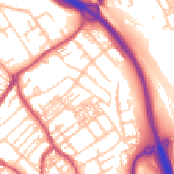 Daytime road noise heatmap for ST5 0DS