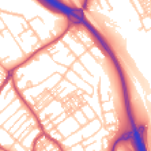 Daytime road noise heatmap for ST5 0DT