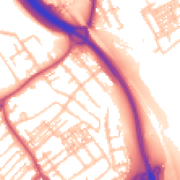 Daytime road noise heatmap for ST5 0DU
