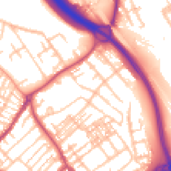 Daytime road noise heatmap for ST5 0DY