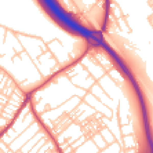 Daytime road noise heatmap for ST5 0DZ