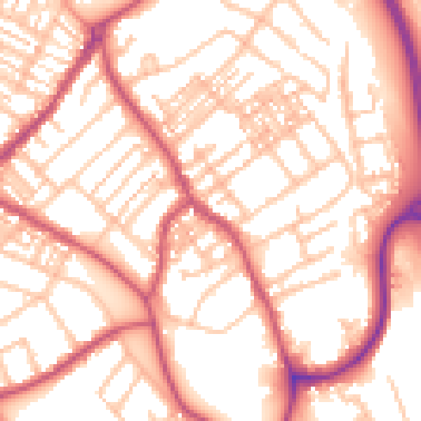 Daytime road noise heatmap for ST5 0EP