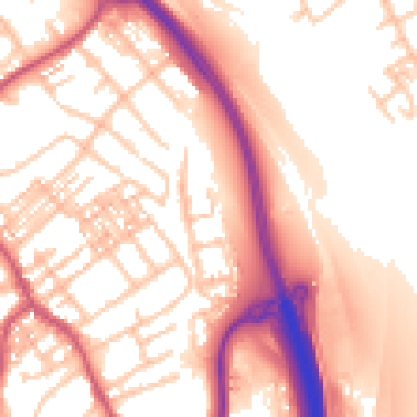 Daytime road noise heatmap for ST5 0GB