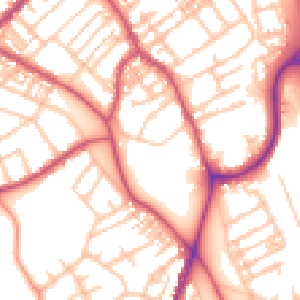 Daytime road noise heatmap for ST5 0GZ