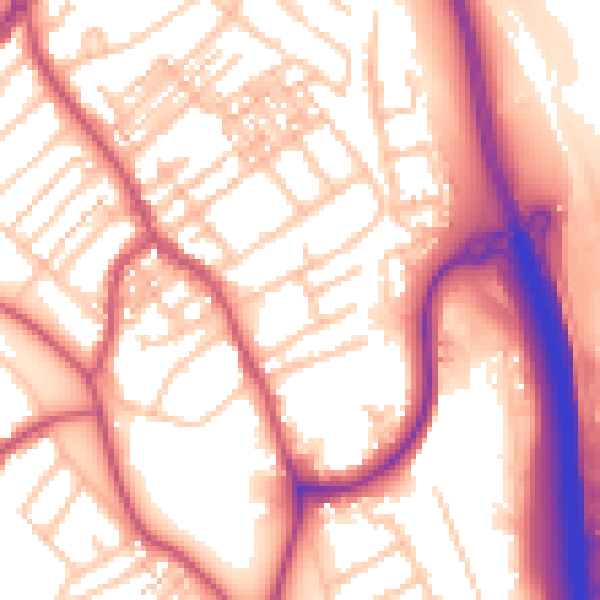 Daytime road noise heatmap for ST5 0HN
