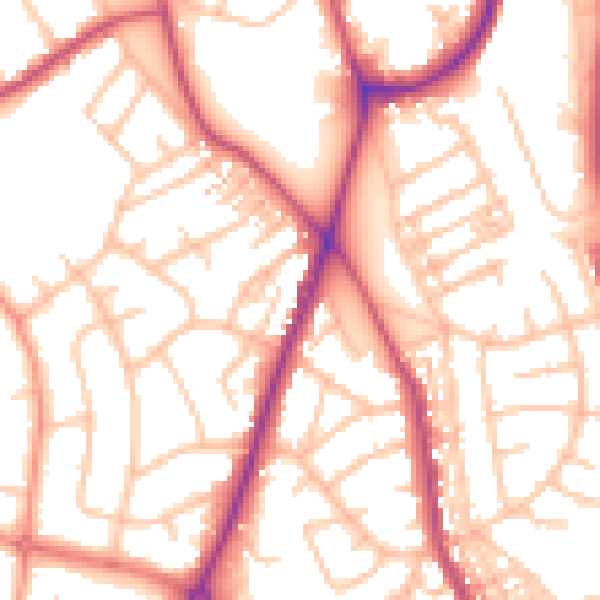 Daytime road noise heatmap for ST5 0JB