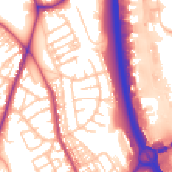 Daytime road noise heatmap for ST5 0JZ