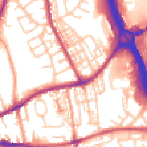 Daytime road noise heatmap for ST5 0PG