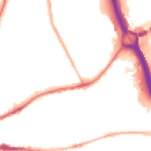Night-time road noise heatmap for ST5 0PG