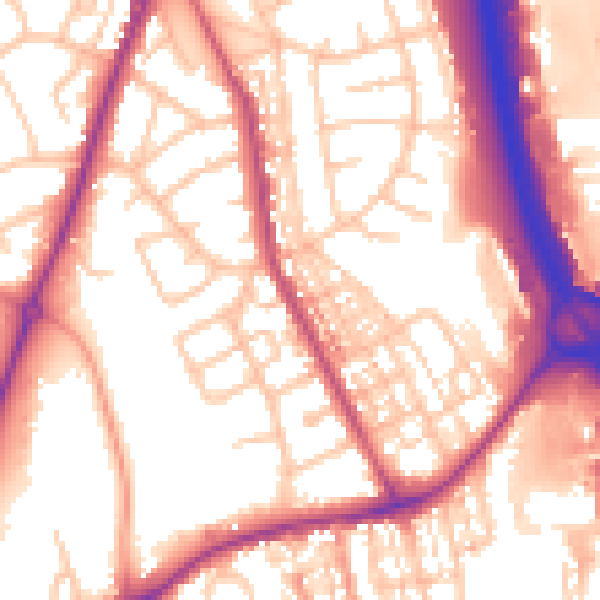 Daytime road noise heatmap for ST5 0PN