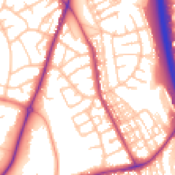 Daytime road noise heatmap for ST5 0PW