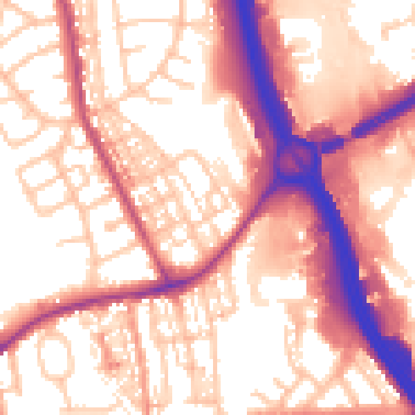 Daytime road noise heatmap for ST5 0QG