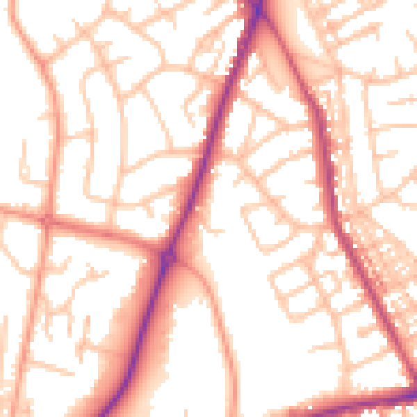 Daytime road noise heatmap for ST5 0RL