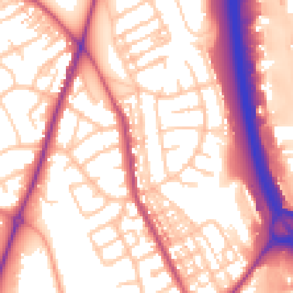 Daytime road noise heatmap for ST5 0RN