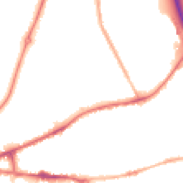 Night-time road noise heatmap for ST5 0TQ