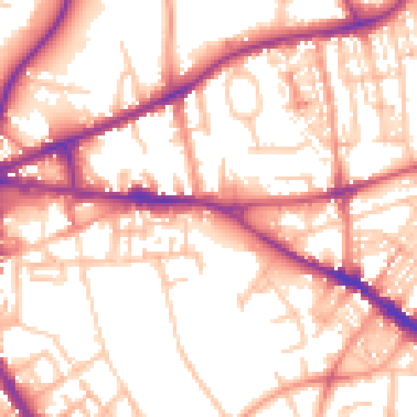 Daytime road noise heatmap for ST5 1DN