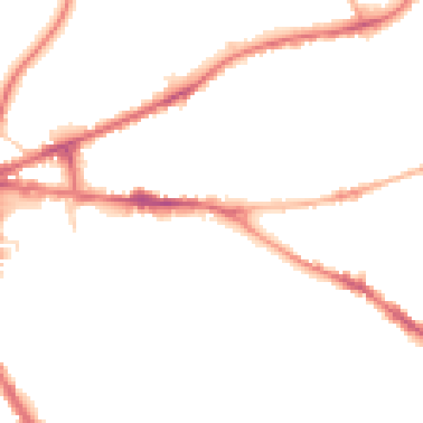 Night-time road noise heatmap for ST5 1DN