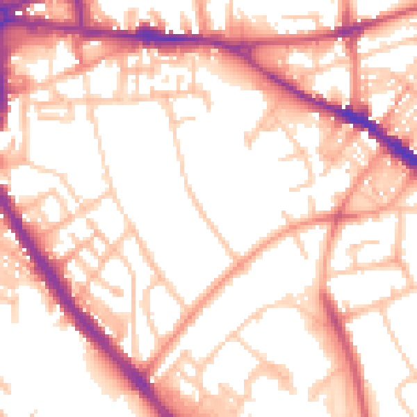 Daytime road noise heatmap for ST5 1DS