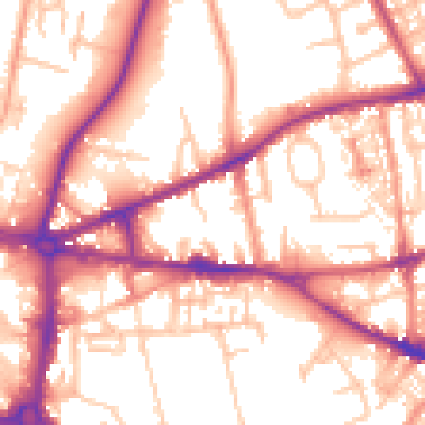 Daytime road noise heatmap for ST5 1EF