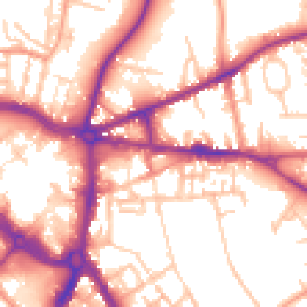 Daytime road noise heatmap for ST5 1HH