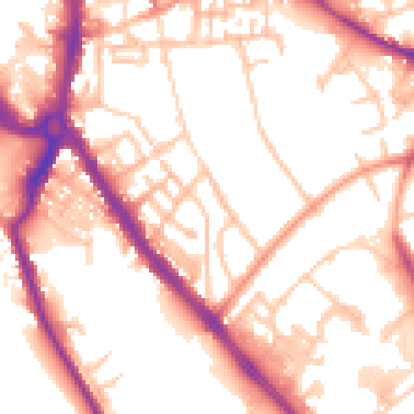 Daytime road noise heatmap for ST5 1HT