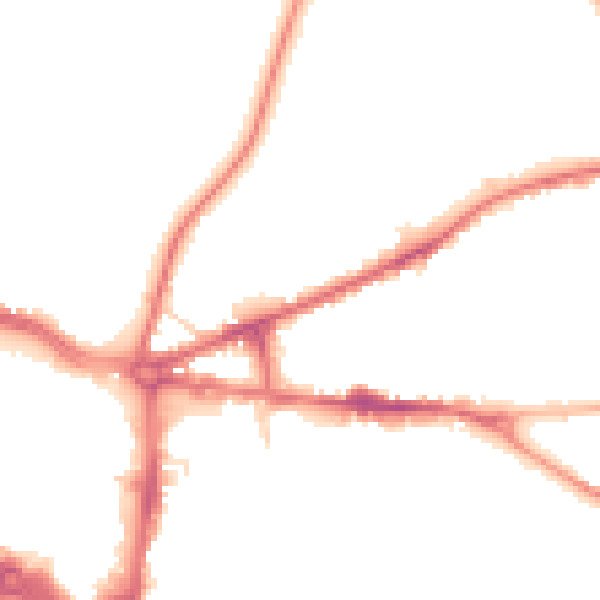 Night-time road noise heatmap for ST5 1JF