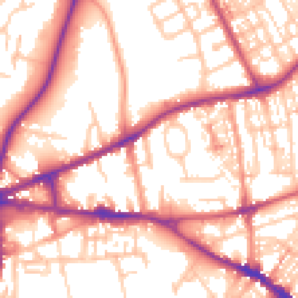 Daytime road noise heatmap for ST5 1JL