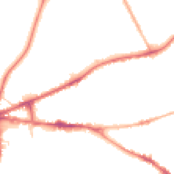Night-time road noise heatmap for ST5 1JL