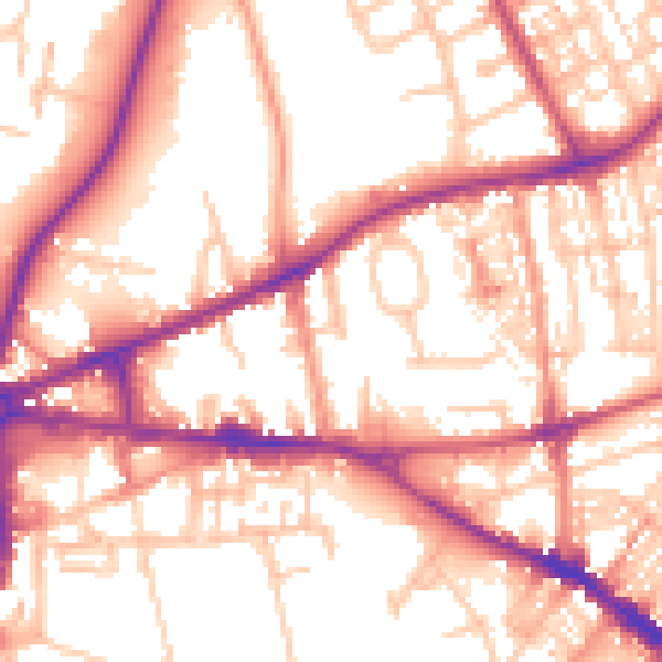 Daytime road noise heatmap for ST5 1JN