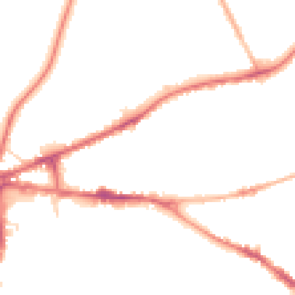 Night-time road noise heatmap for ST5 1JN
