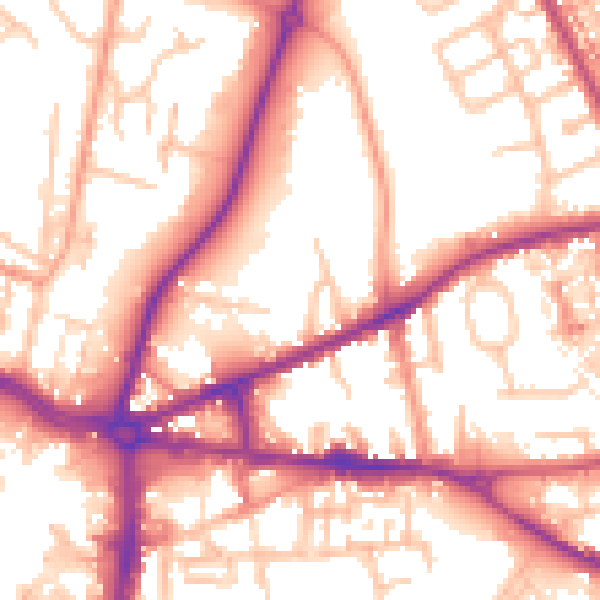 Daytime road noise heatmap for ST5 1JQ