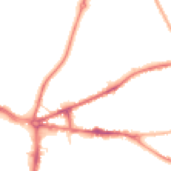 Night-time road noise heatmap for ST5 1JQ