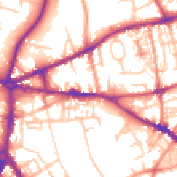 Daytime road noise heatmap for ST5 1JY