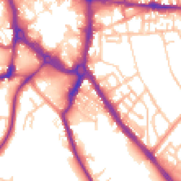 Daytime road noise heatmap for ST5 1LJ