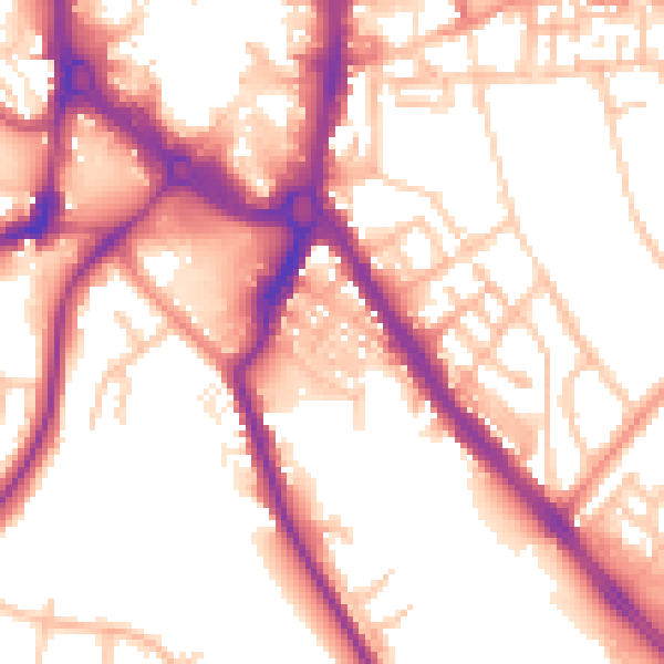 Daytime road noise heatmap for ST5 1LX