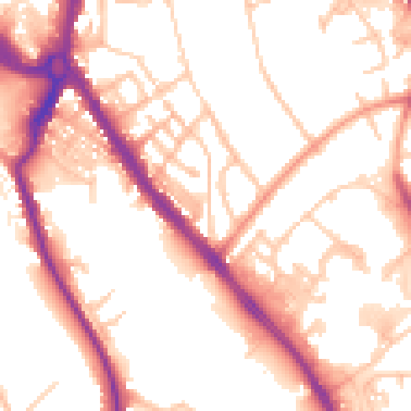 Daytime road noise heatmap for ST5 1NE