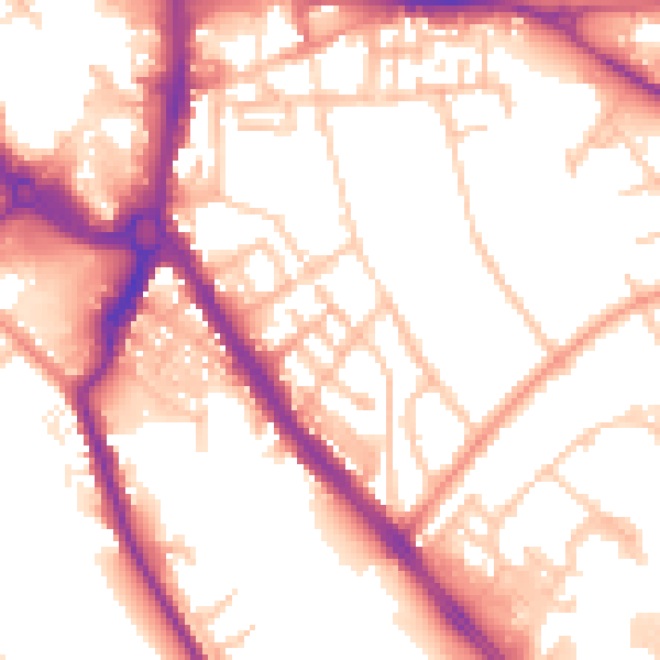 Daytime road noise heatmap for ST5 1NL